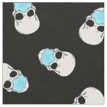 skulls in face masks on black fabric