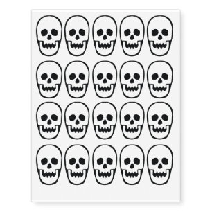 Skulls in Head Temporary Tattoos
