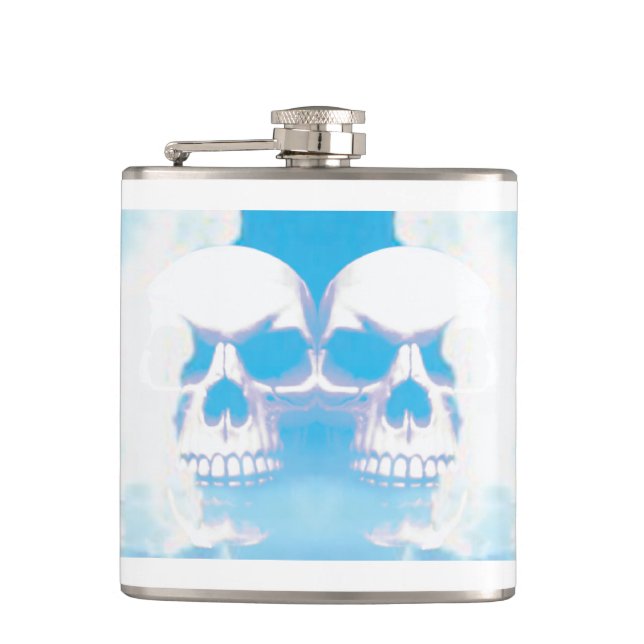 Skulls in the Clouds Flask (Front)