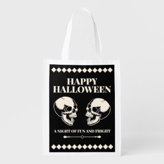 Skulls Laughing Spooky Halloween Grocery Bag