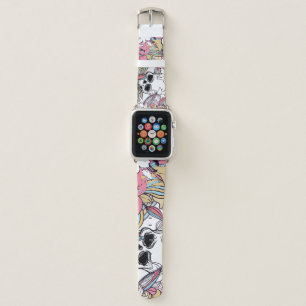 Skulls Lily Flowers: Boho Vintage. Apple Watch Band