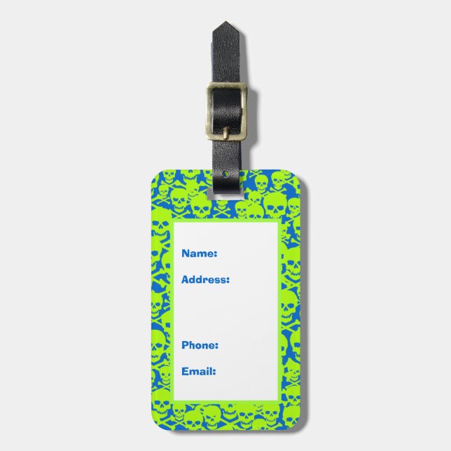 Skulls Luggage Tag (Front Vertical)