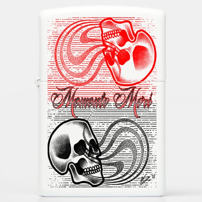 skulls Memento Mori Zippo Lighter (Front)