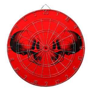 Skulls Metal Cage Red Dartboard