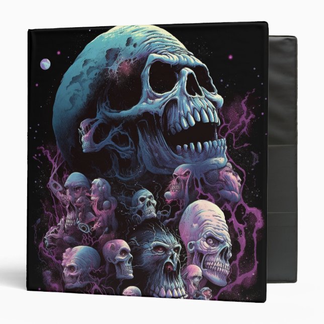 Skulls Monsters Horror Art 3 Ring Binder (Front/Inside)