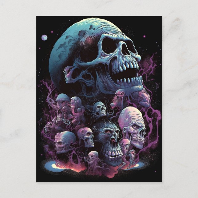 Skulls Monsters Horror Art Postcard (Front)