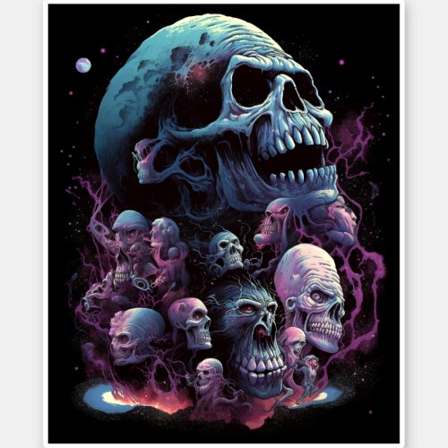 Skulls Monsters Horror Art Sticker