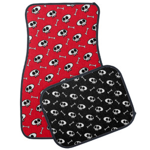Skulls n' Bones (Red & Black) Car Floor Mats