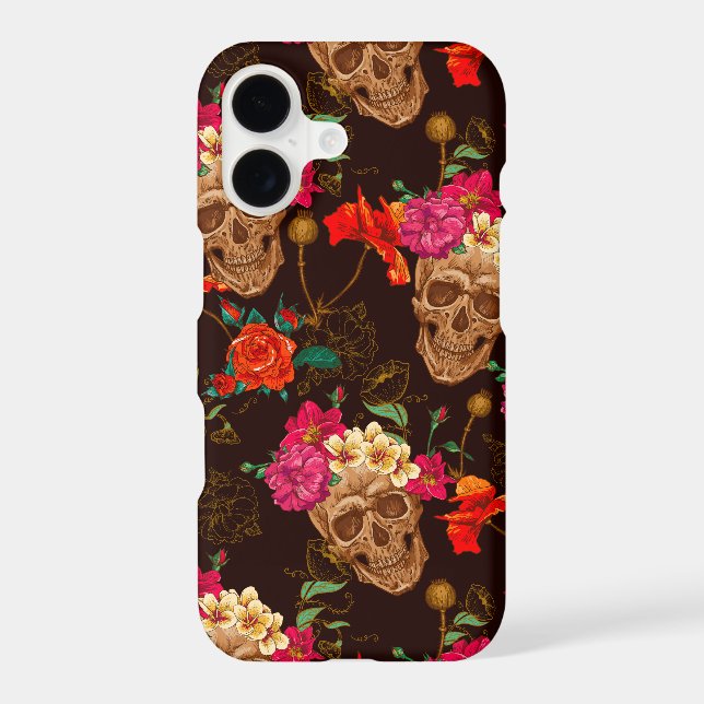 Skulls 'n Roses Pattern Iphone Case (Back)
