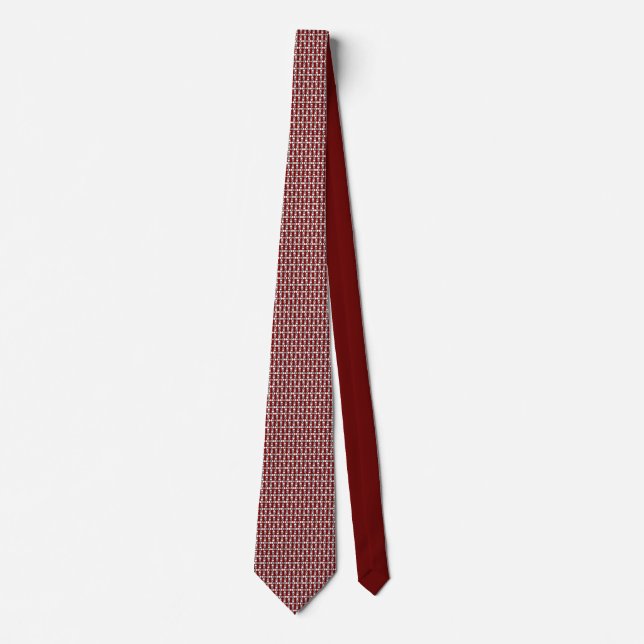 Skulls on crimson/red tie (Front)