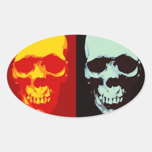 Skulls Oval Sticker
