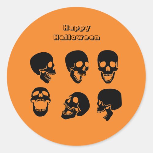 Skulls Paper Halloween Classic Round Sticker