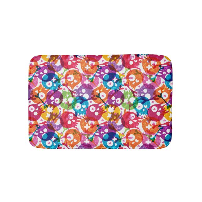 Skulls pattern 2 bathroom mat (Front)