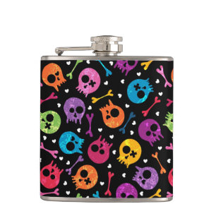 Skulls pattern 2 flask