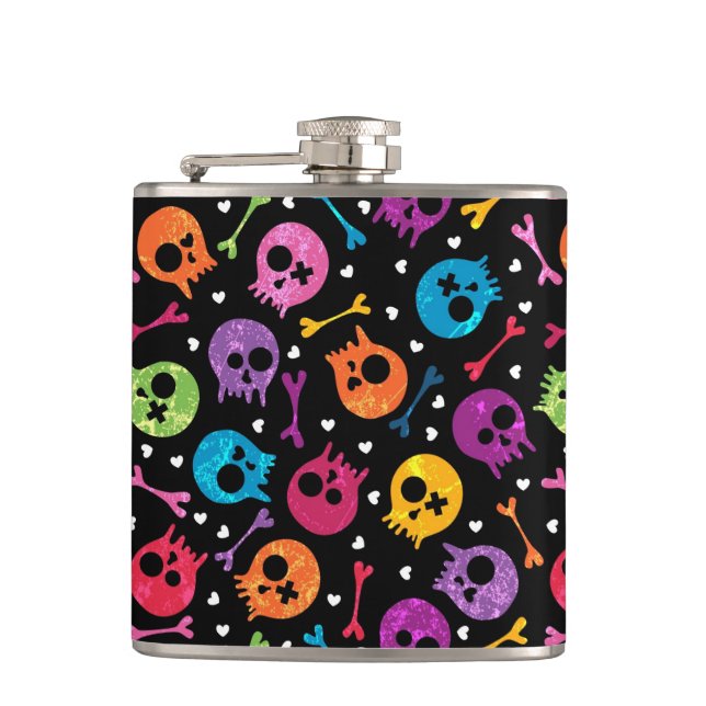 Skulls pattern 2 flask (Front)