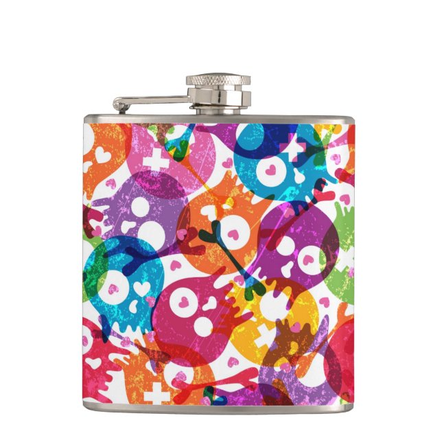 Skulls pattern 2 flask (Front)