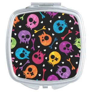 Skulls pattern 2 mirror for makeup