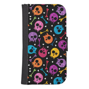Skulls pattern 2 phone wallet