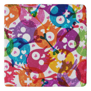 Skulls pattern 2 trivet