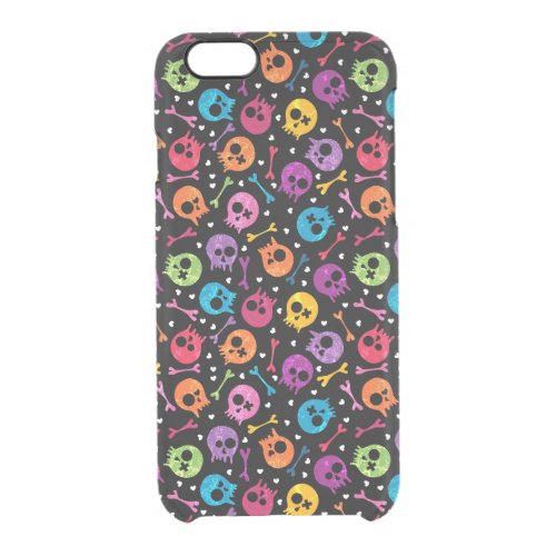 Skulls pattern 2 clear iPhone 66S case