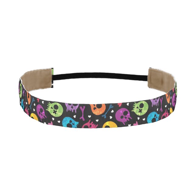 Skulls pattern 3 athletic headband (Front)