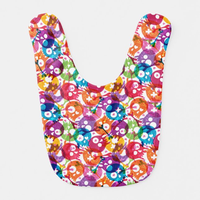 Skulls pattern 3 baby bib (Front)