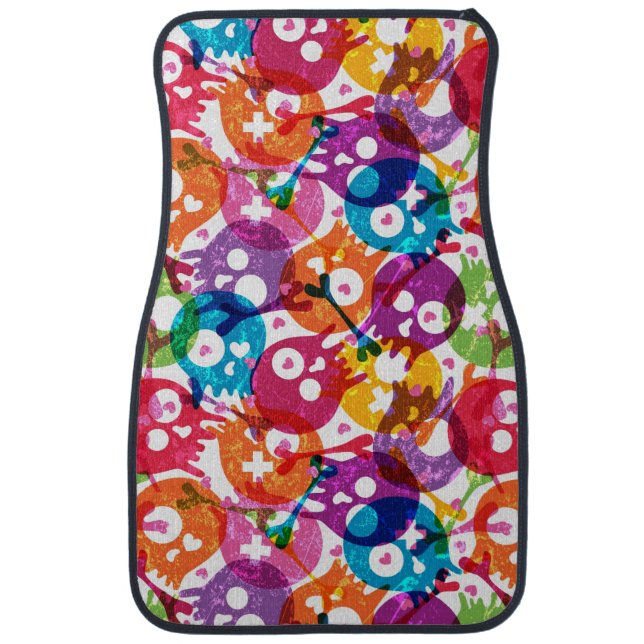 Skulls pattern 3 car floor mat (Front)