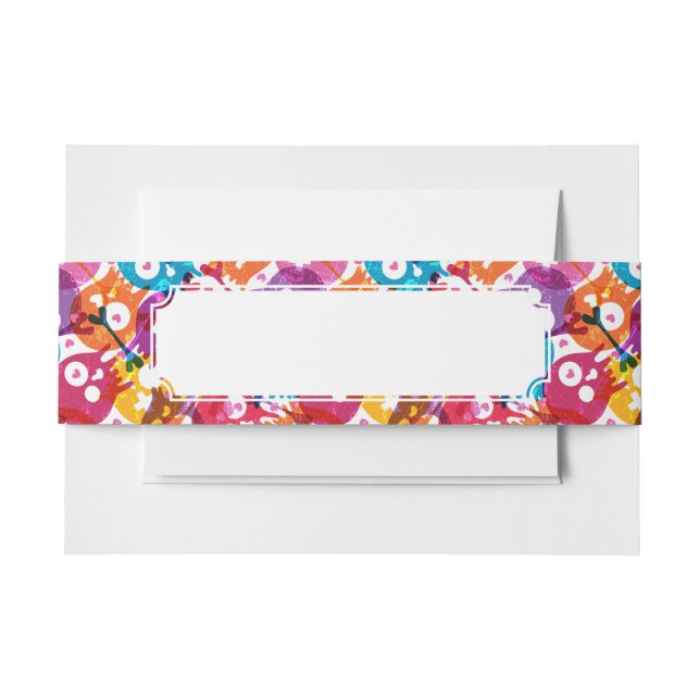 Skulls pattern 3 invitation belly band (Front Example)