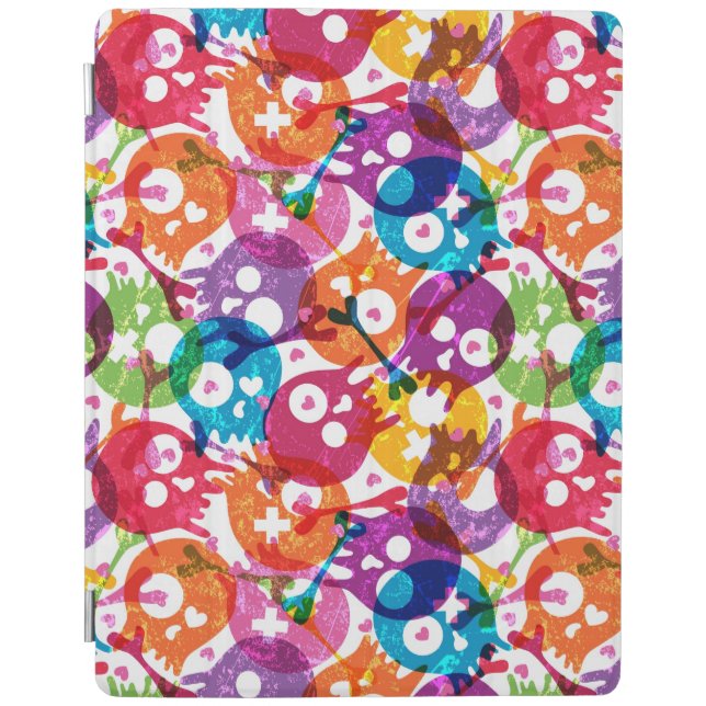 Skulls pattern 3 iPad smart cover (Front)