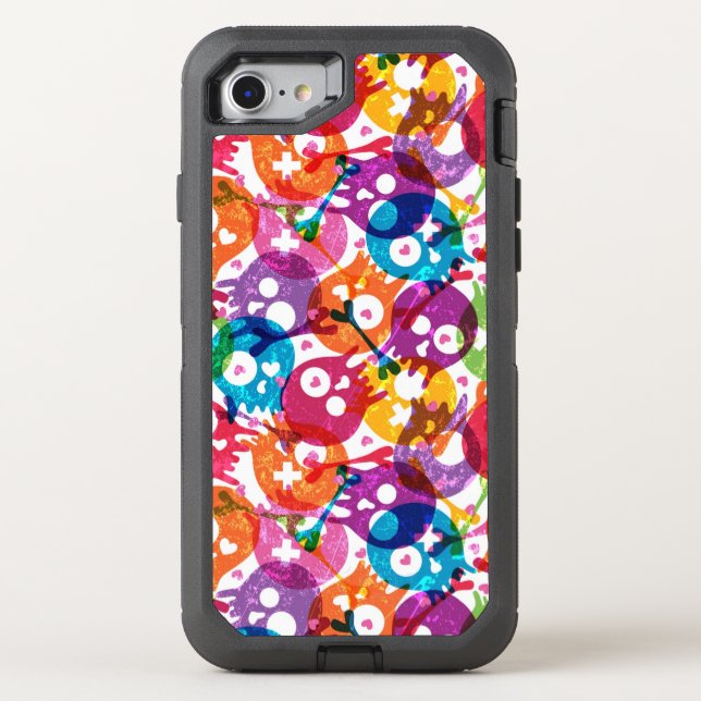 Skulls pattern 3 otterbox iPhone case (Back)