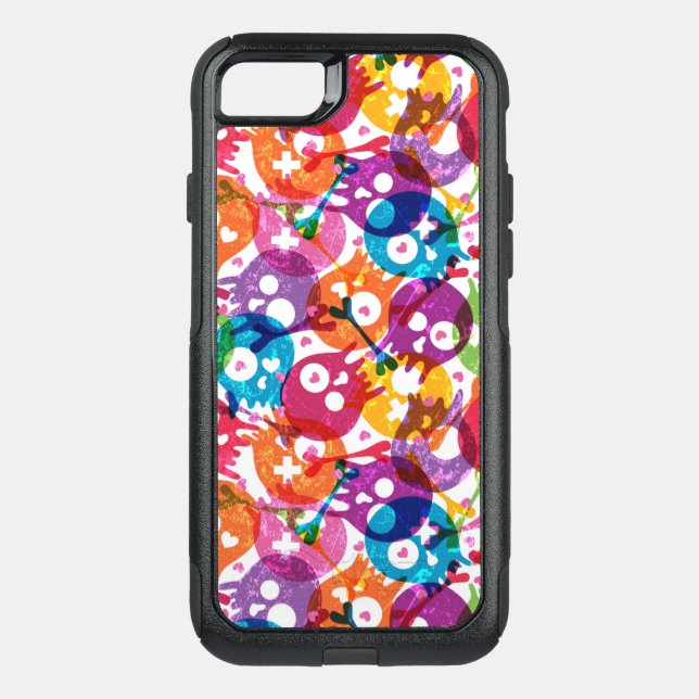 Skulls pattern 3 otterbox iPhone case (Back)
