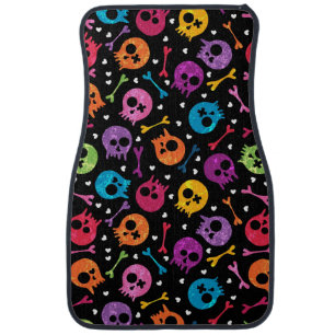 Skulls pattern car mat