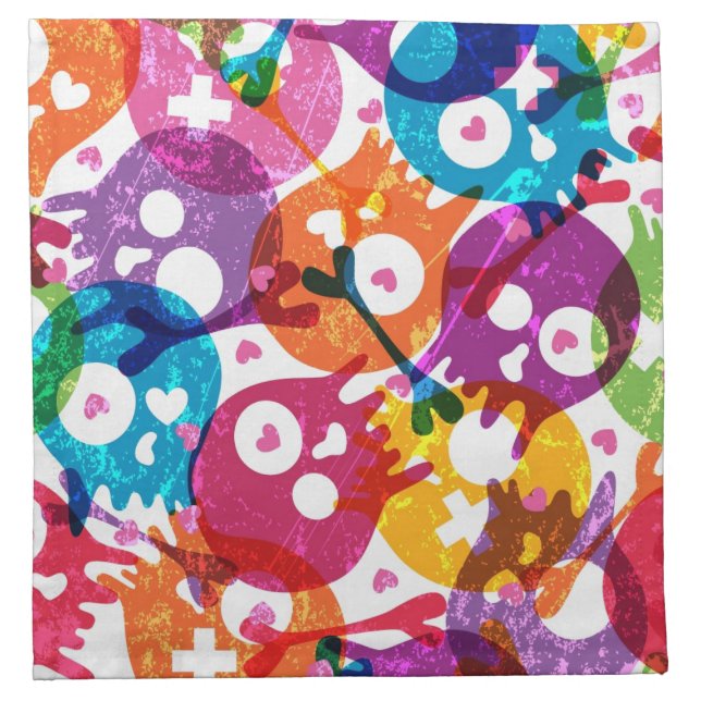 Skulls pattern cloth napkin (Front)