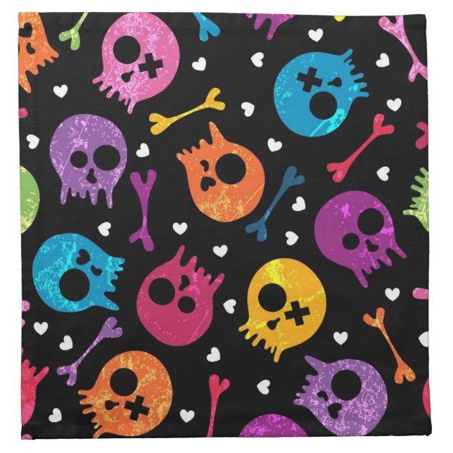 Skulls pattern cloth napkin (Front)