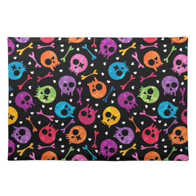 Skulls pattern cloth placemat (Front)