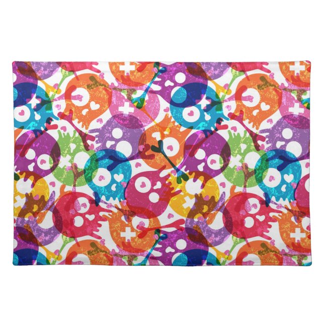 Skulls pattern cloth placemat (Front)