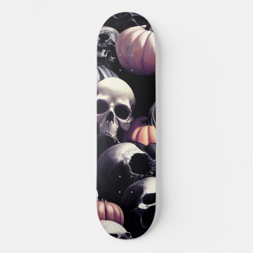 Skulls pattern demonic horror Halloween style Skateboard