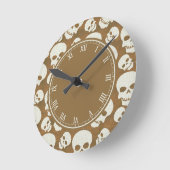 Skulls Pattern Design Roman Numbers Round Clock (Angle)