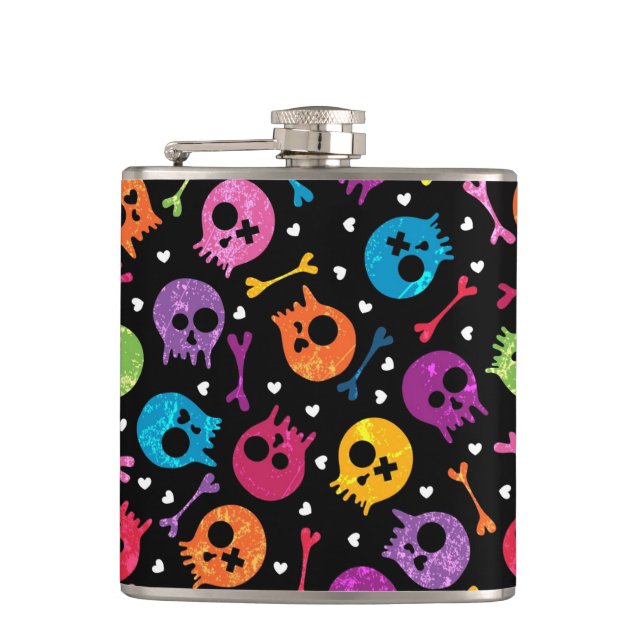 Skulls pattern flask (Front)