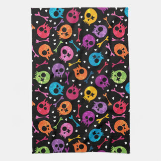 Skulls pattern kitchen towel