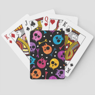 Skulls pattern poker cards