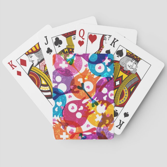 Skulls pattern poker cards (Back)