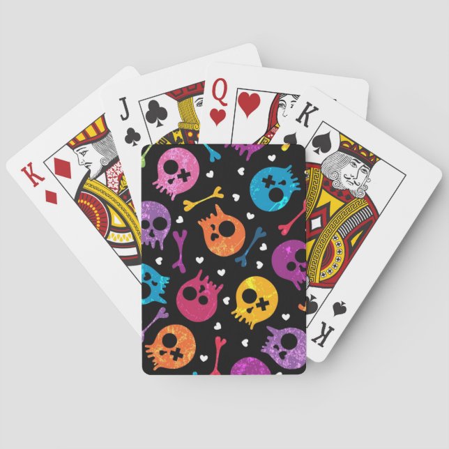 Skulls pattern poker cards (Back)