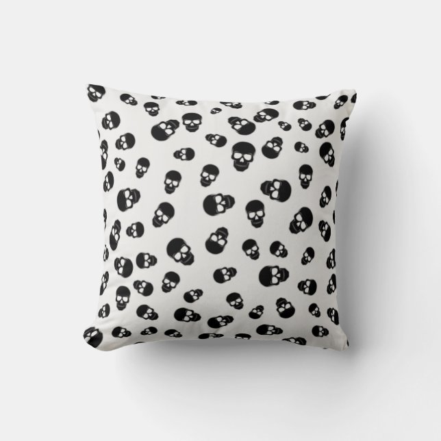 Skulls Pattern Throw Pillow (Front)