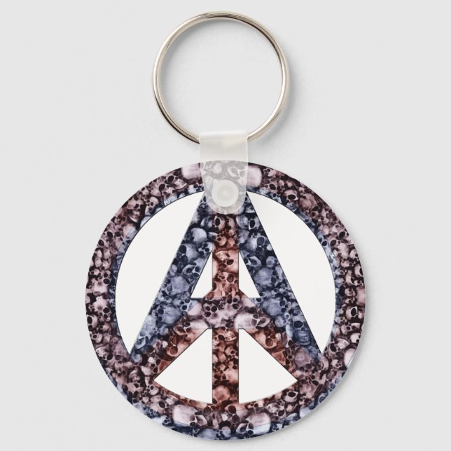 Skulls, Peace & Anarchy Keychain (Front)