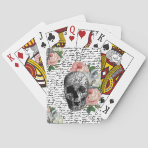 Skulls & Pink Roses Poker Cards