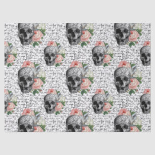 Skulls & Pink Roses Tissue Paper