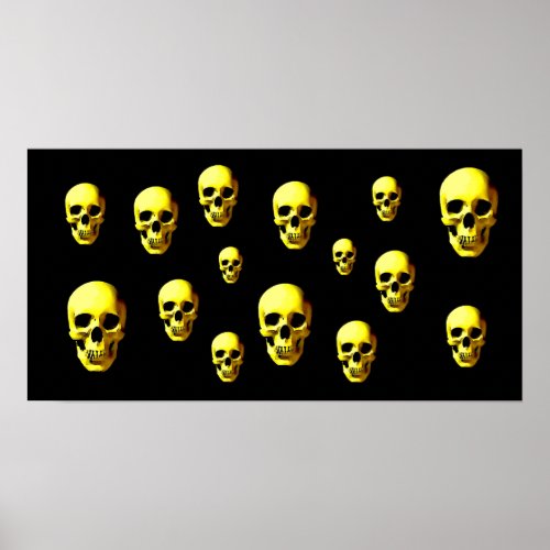 Skulls Pop Art Print Poster _ Skull Posters Prints