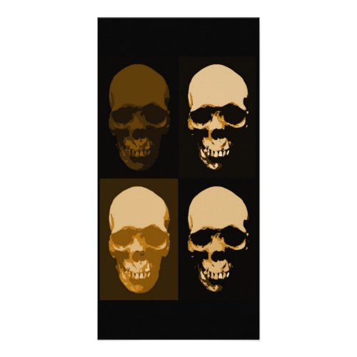 Skulls Pop Art Style Card