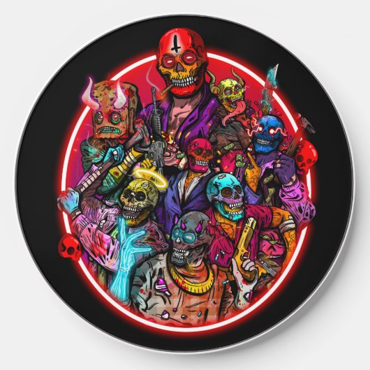 Skulls Psychedelic Wireless Charger (Front)